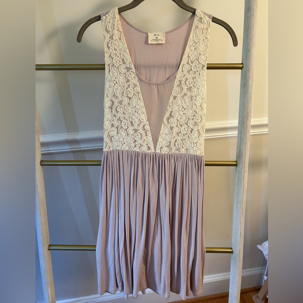 Pins and Needles Lace Dress sheer V-Neck